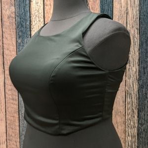 Open Back Black Crop Prom Separates Top Only